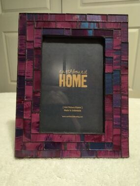 BRAND NEW EARTHBOUND Purple and Blue Mosaic Picture Frame 4 x 6